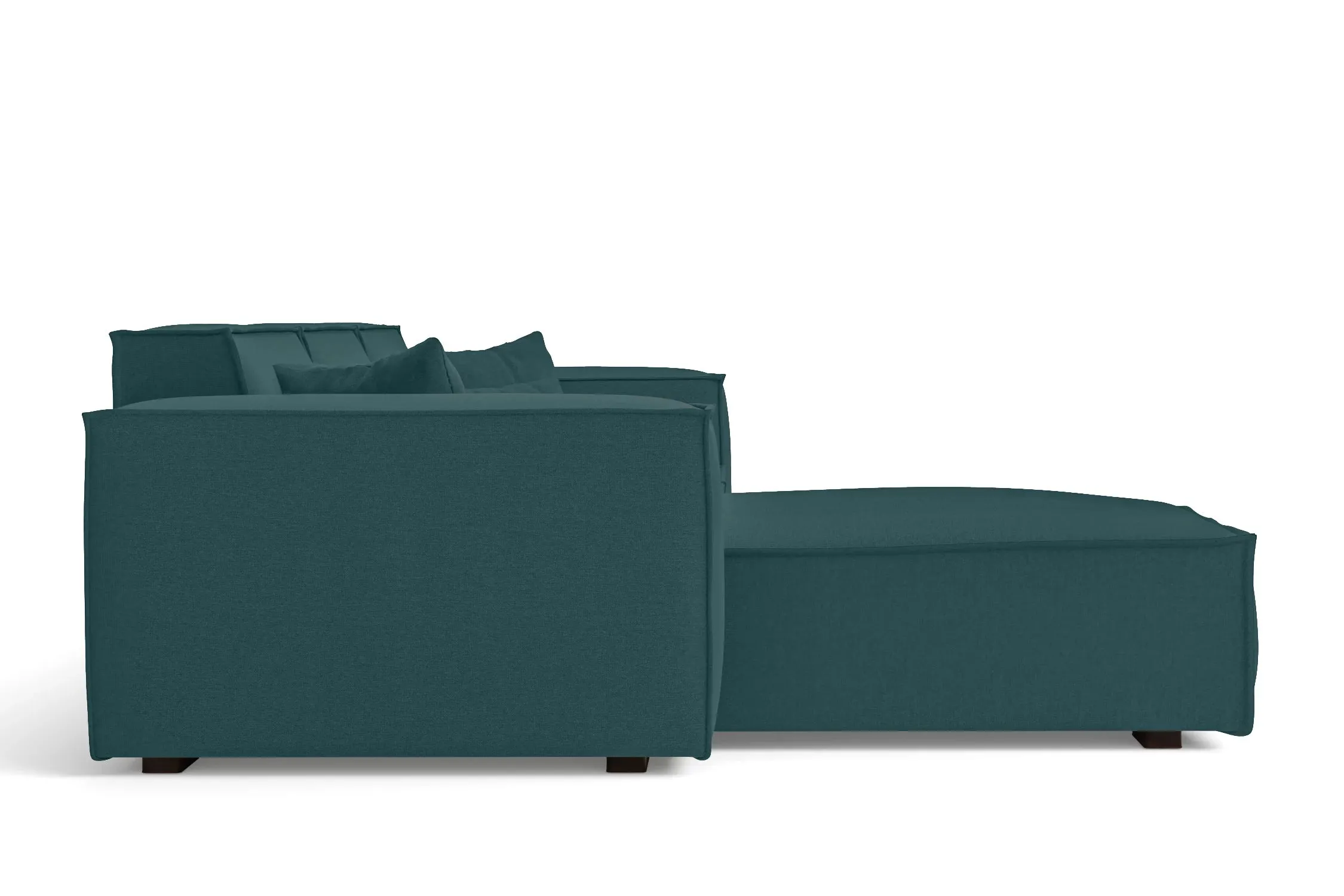 Naples 3 Seater Left Hand Facing Chaise Lounge Corner Sofa Teal Linen Fabric