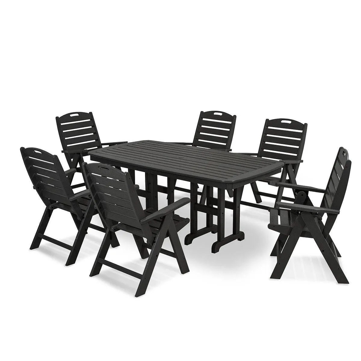 Nautical Folding Highback 7 Piece Dining Set