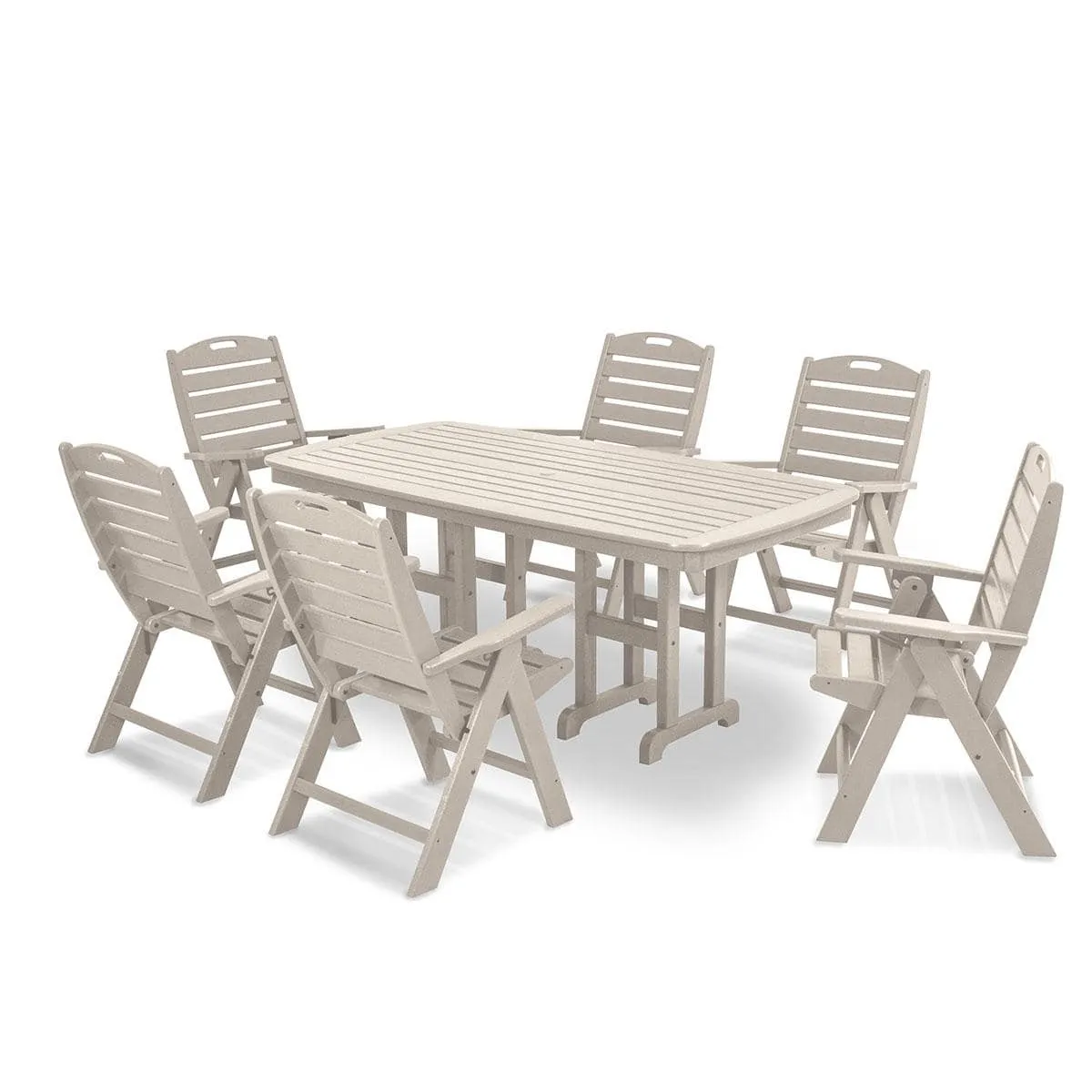 Nautical Folding Highback 7 Piece Dining Set