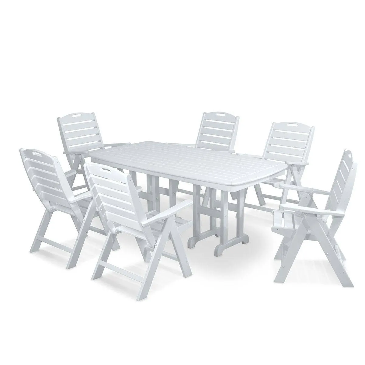 Nautical Folding Highback 7 Piece Dining Set