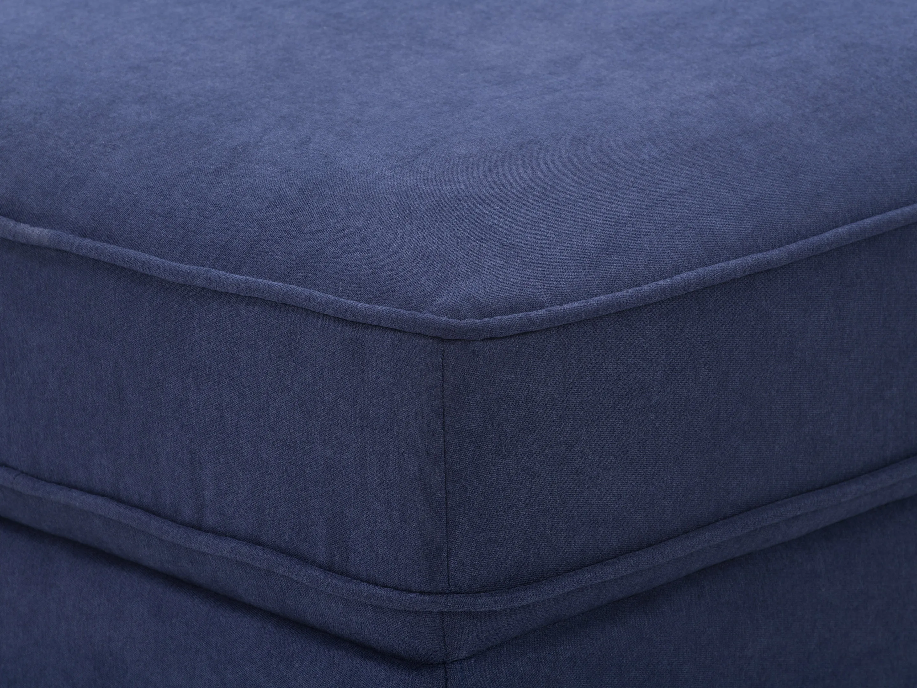 Navy Blue Mid-Century Modern Ottoman