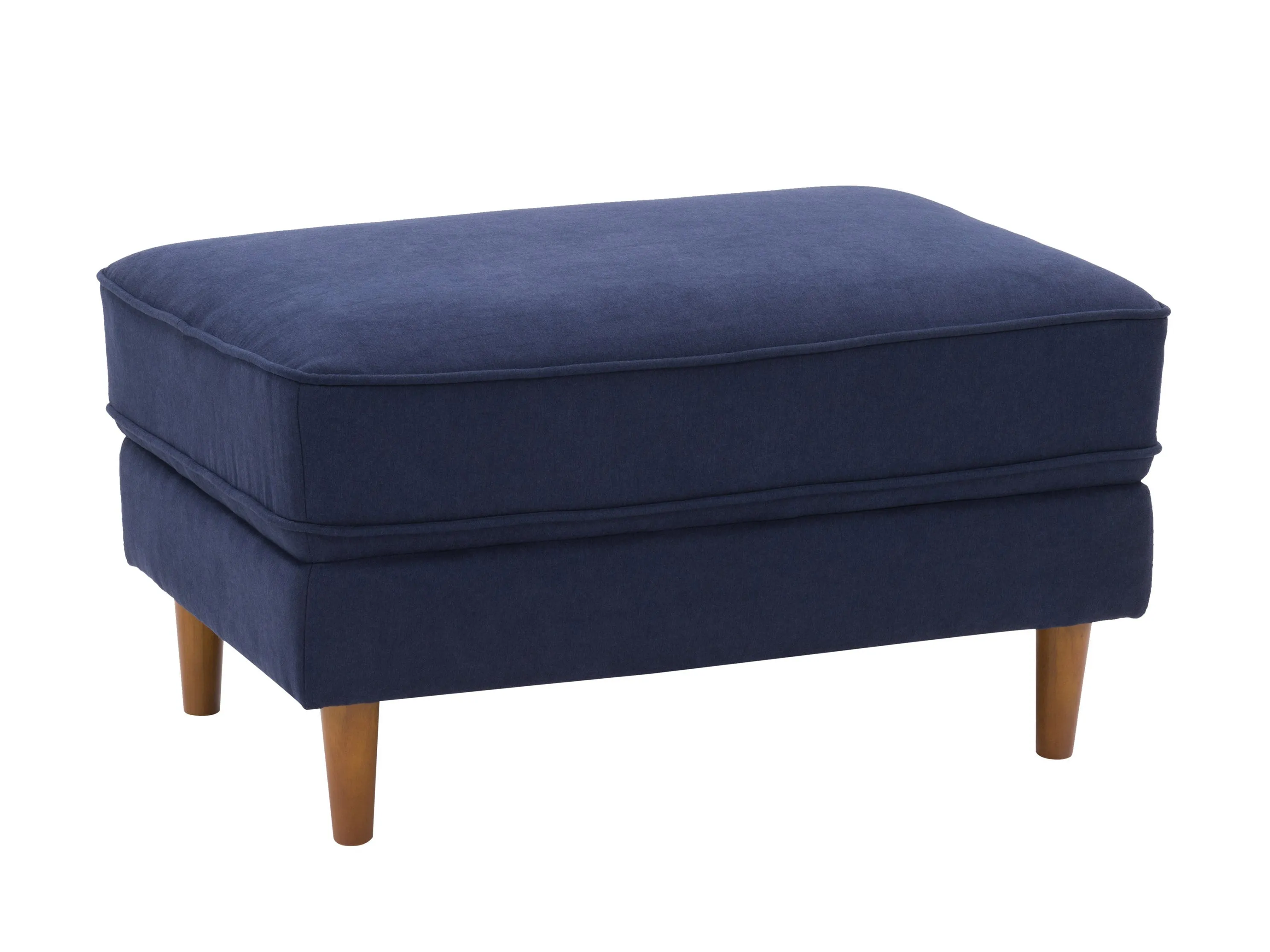 Navy Blue Mid-Century Modern Ottoman