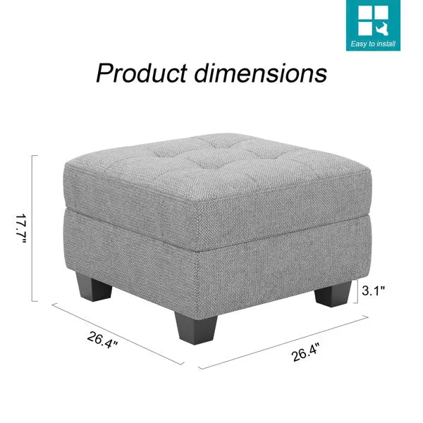 Orella Square Shape Ottoman Pouffes For Sitting Foot Rest Puffy Stools For Living Room