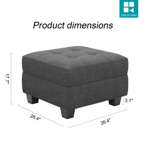 Orella Square Shape Ottoman Pouffes For Sitting Foot Rest Puffy Stools For Living Room