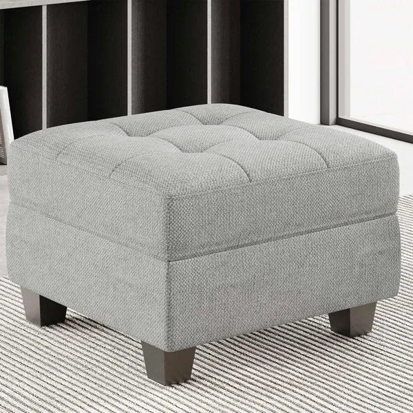 Orella Square Shape Ottoman Pouffes For Sitting Foot Rest Puffy Stools For Living Room