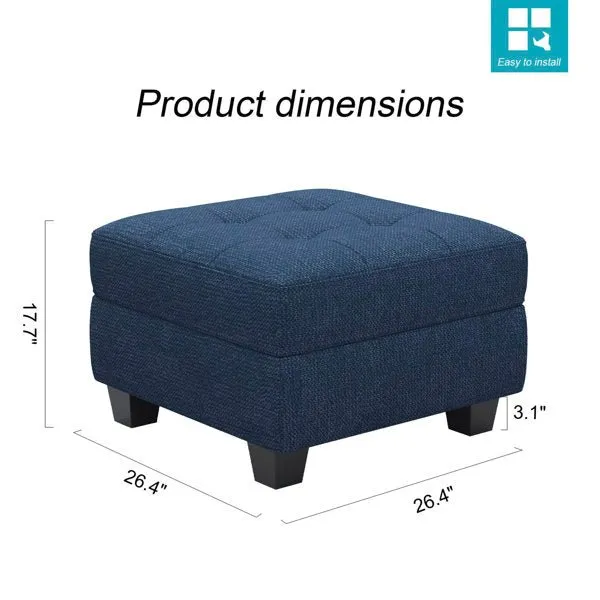 Orella Square Shape Ottoman Pouffes For Sitting Foot Rest Puffy Stools For Living Room