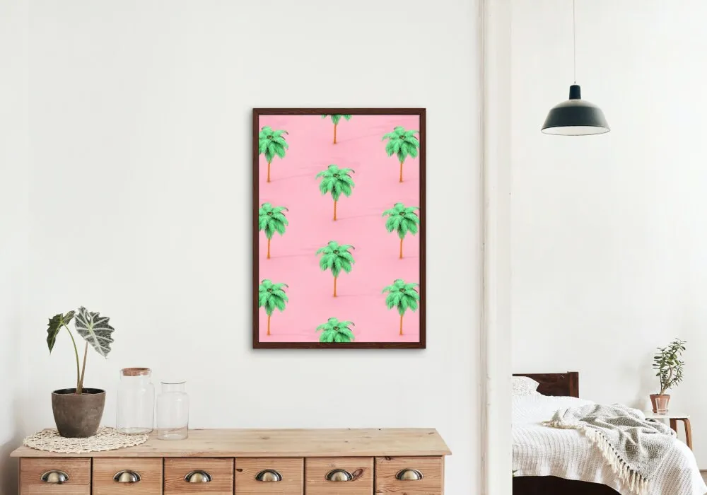 Palm Tree Preppy Poster PRINTABLE ART, Tropical Warm Patterns, Preppy Wall Art, Palm Tree Poster, Printable Palm Tree, Pink Palm Tree