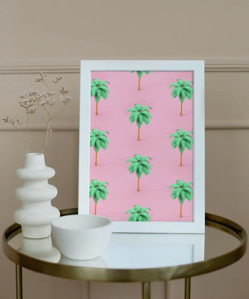 Palm Tree Preppy Poster PRINTABLE ART, Tropical Warm Patterns, Preppy Wall Art, Palm Tree Poster, Printable Palm Tree, Pink Palm Tree