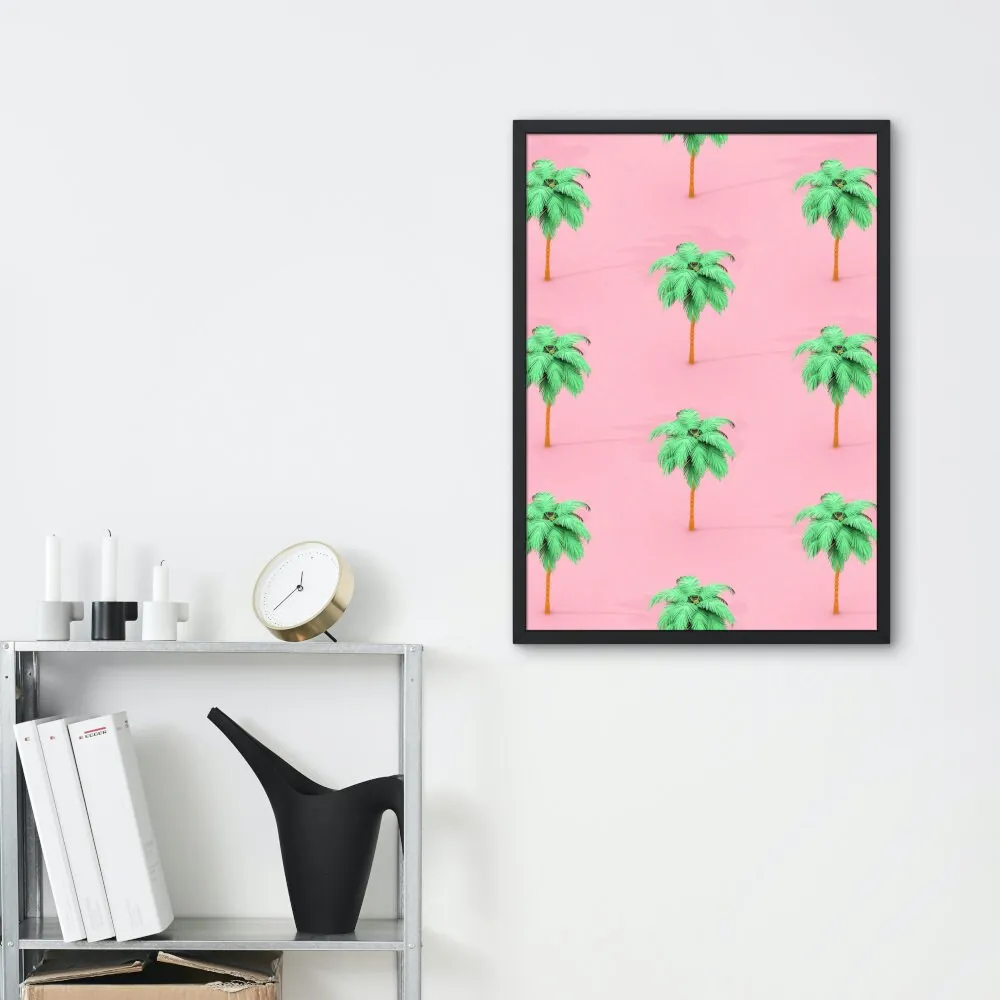 Palm Tree Preppy Poster PRINTABLE ART, Tropical Warm Patterns, Preppy Wall Art, Palm Tree Poster, Printable Palm Tree, Pink Palm Tree