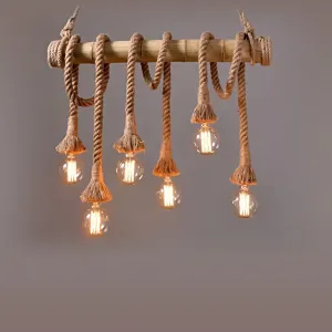 Pendant Lamp Rope Light E27 6 Holders