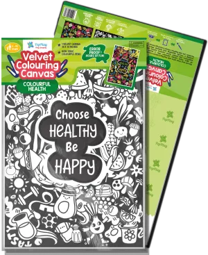 Pepplay Velvet Colouring Card Canvas- Colourful Health