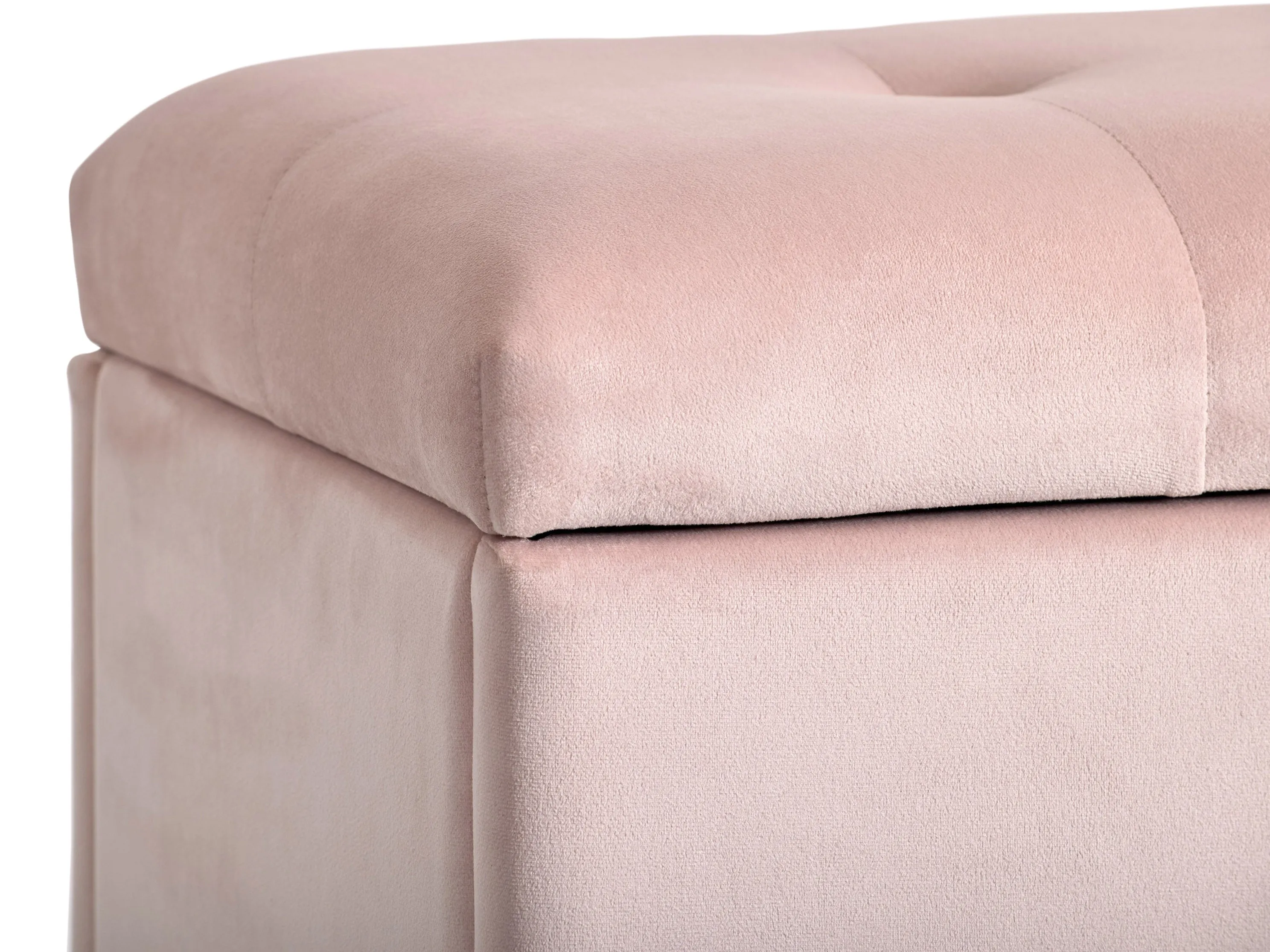 Pink Velvet Ottoman with Storage