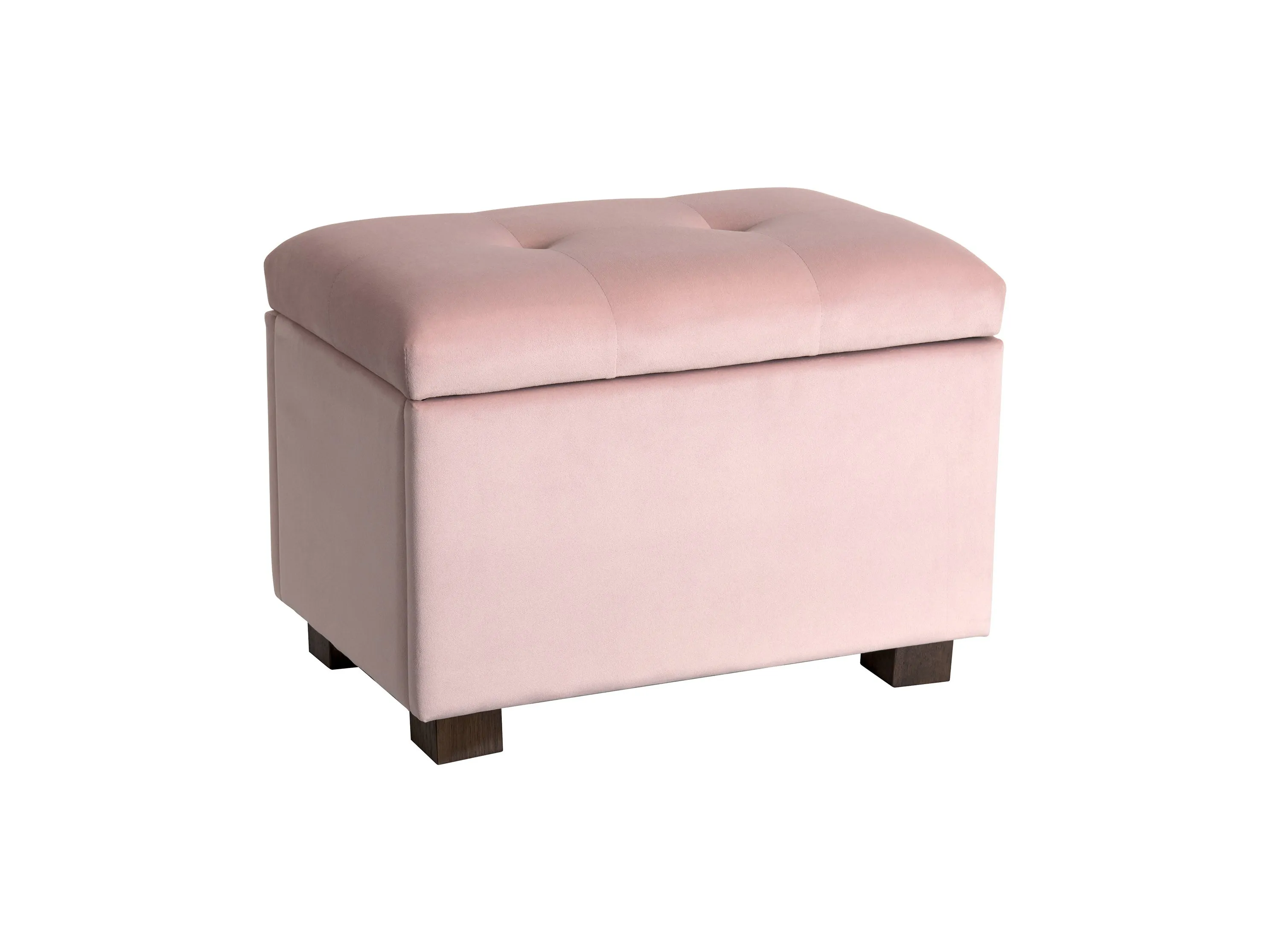 Pink Velvet Ottoman with Storage