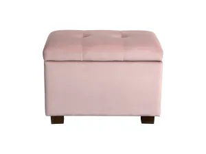 Pink Velvet Ottoman with Storage