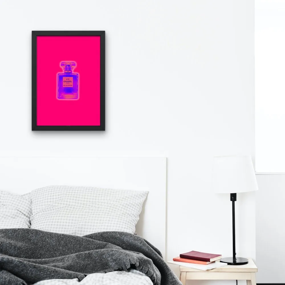 Purple Perfume Bottle PRINTABLE WALL ART, Designer Wall Art, Glam Print, Purple Poster, Bold Color, Hot Pink Wall Art, Designer Wall Art, Perfume