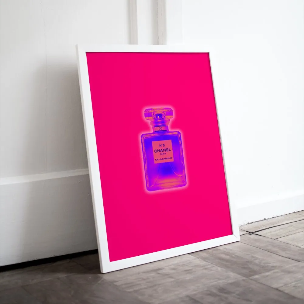 Purple Perfume Bottle PRINTABLE WALL ART, Designer Wall Art, Glam Print, Purple Poster, Bold Color, Hot Pink Wall Art, Designer Wall Art, Perfume