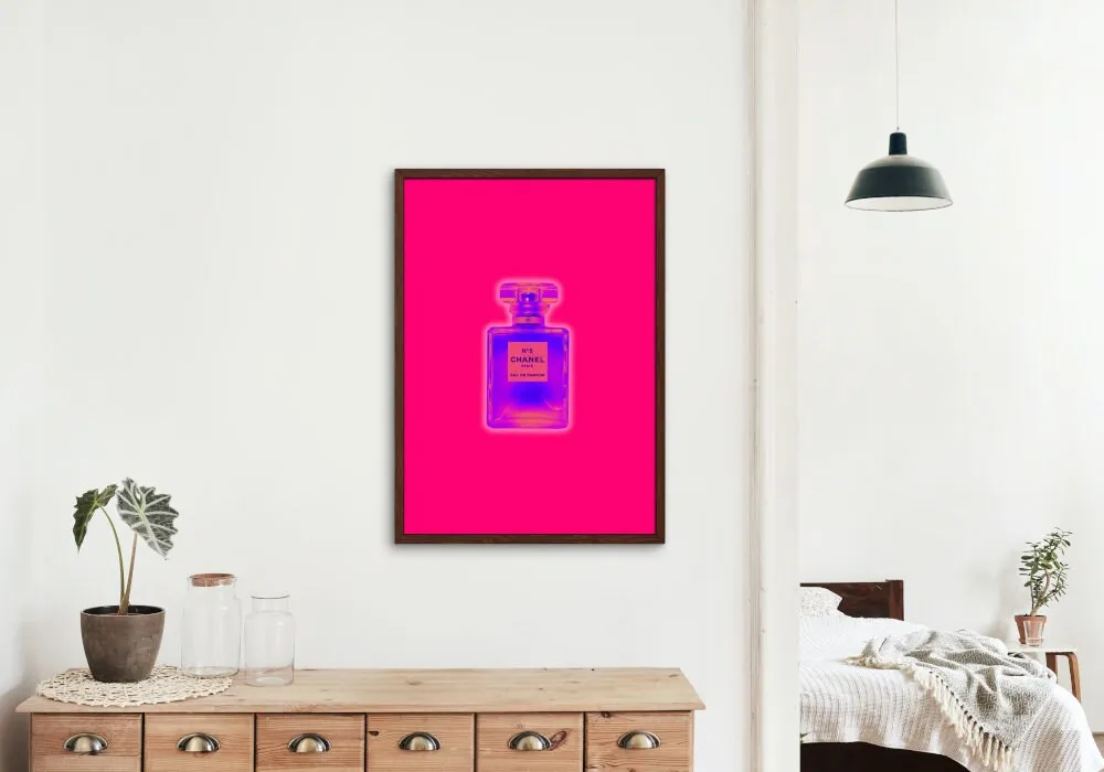 Purple Perfume Bottle PRINTABLE WALL ART, Designer Wall Art, Glam Print, Purple Poster, Bold Color, Hot Pink Wall Art, Designer Wall Art, Perfume