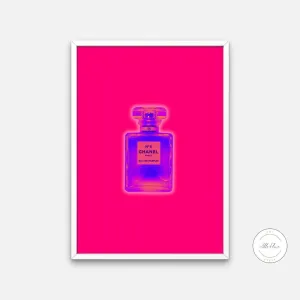 Purple Perfume Bottle PRINTABLE WALL ART, Designer Wall Art, Glam Print, Purple Poster, Bold Color, Hot Pink Wall Art, Designer Wall Art, Perfume