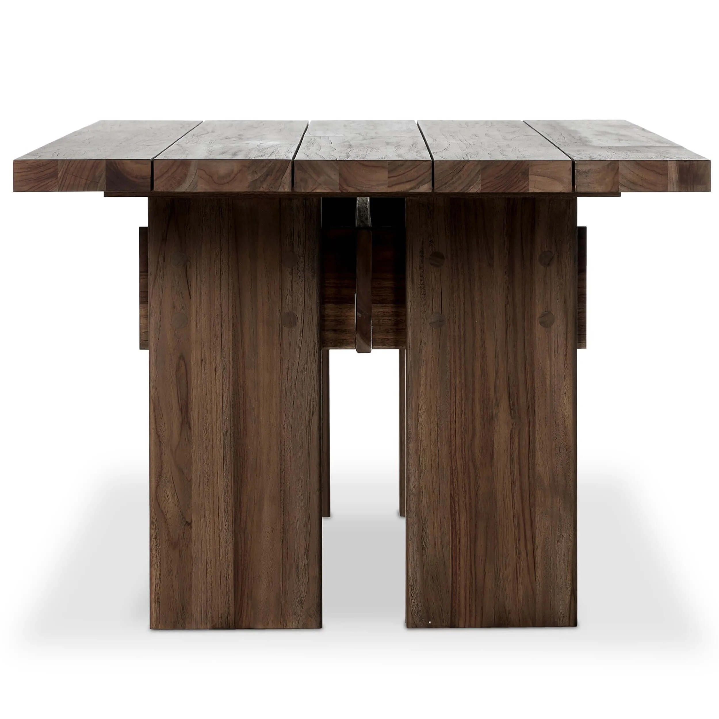 Railay Outdoor Dining Table, Stained Toasted Brown