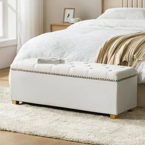 Rainald Versatile Minimalist Storage Bench with Removable Fabric Cover