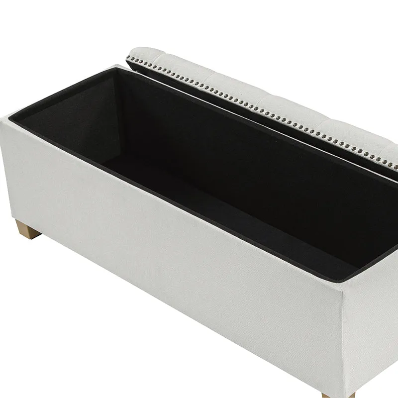 Rainald Versatile Minimalist Storage Bench with Removable Fabric Cover