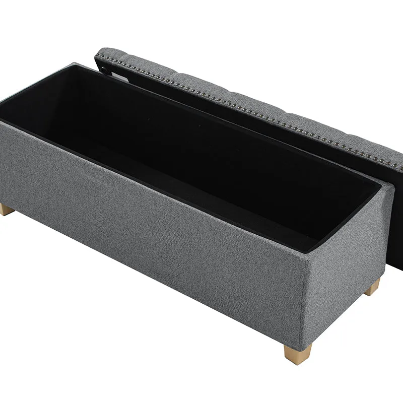 Rainald Versatile Minimalist Storage Bench with Removable Fabric Cover