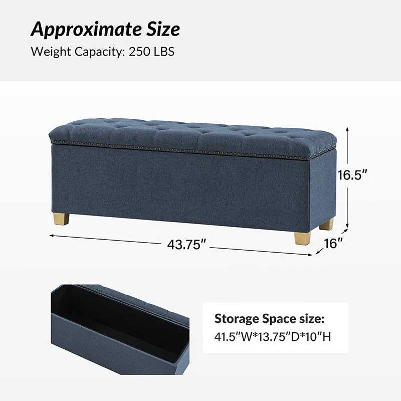 Rainald Versatile Minimalist Storage Bench with Removable Fabric Cover