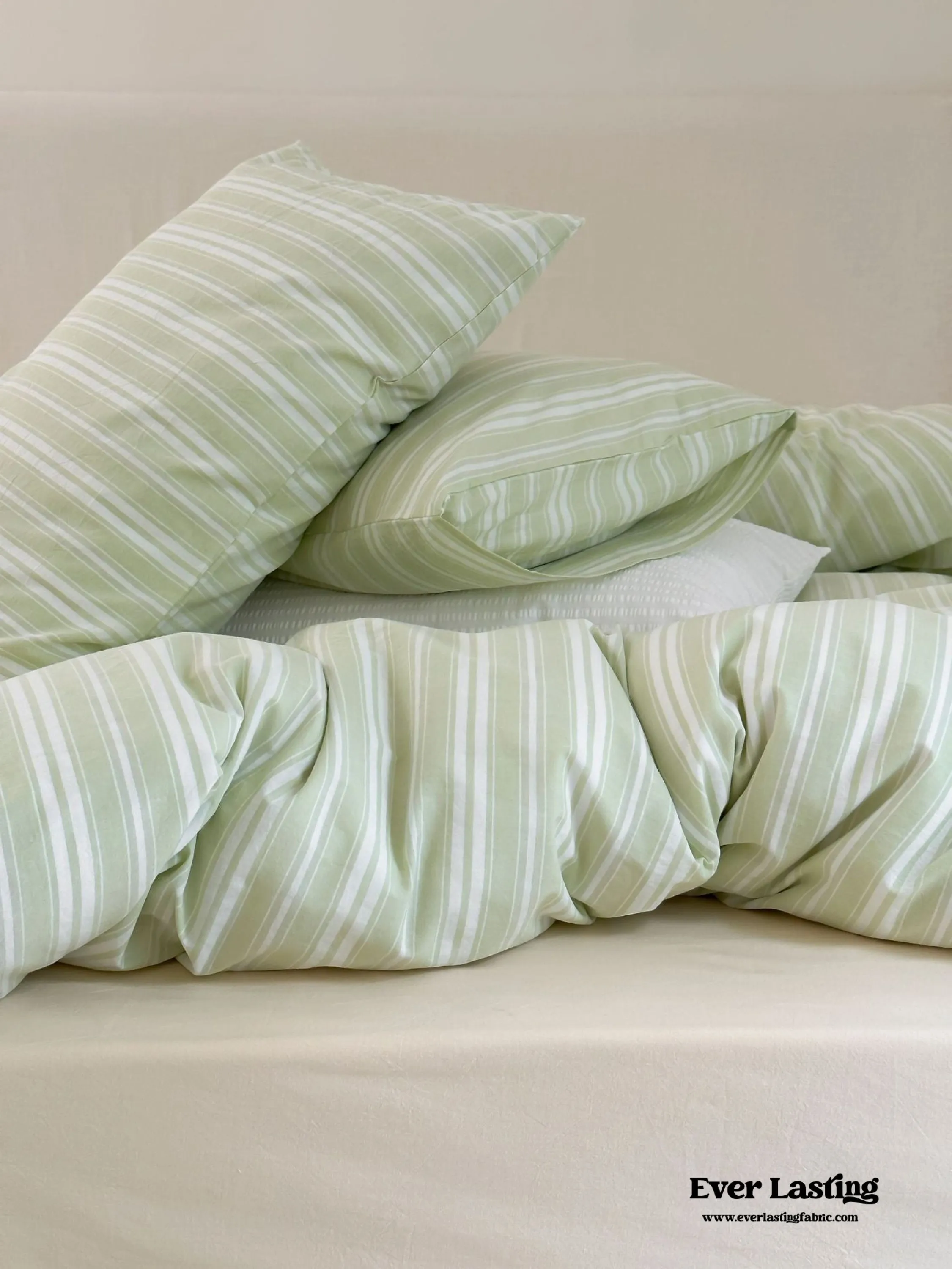 Refreshing Stripe Pillowcases / Mint Green