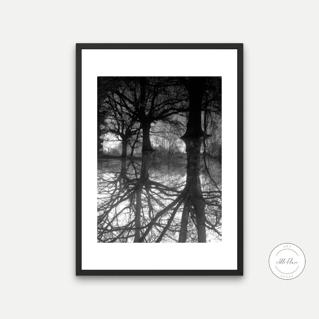 Roots And Trees Black And White Abstract Wall Art PRINTABLE WALL ART, Indie Wall Art, Alternative Wall Art, Pop Surrealism Art