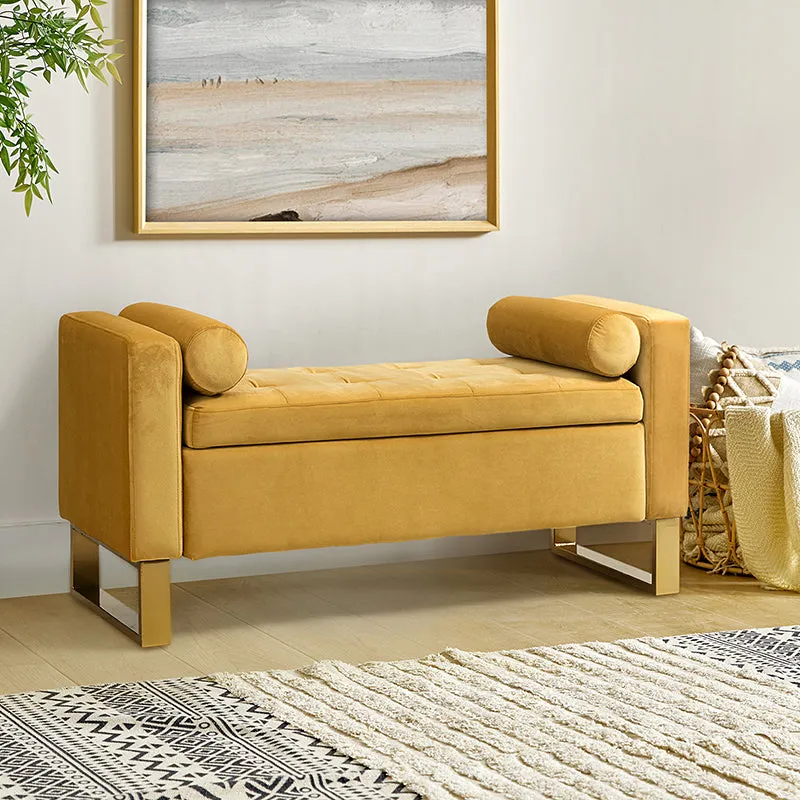 Sabina 50.4" Tufted Flip-Top Storage Bench for Stylish Interiors