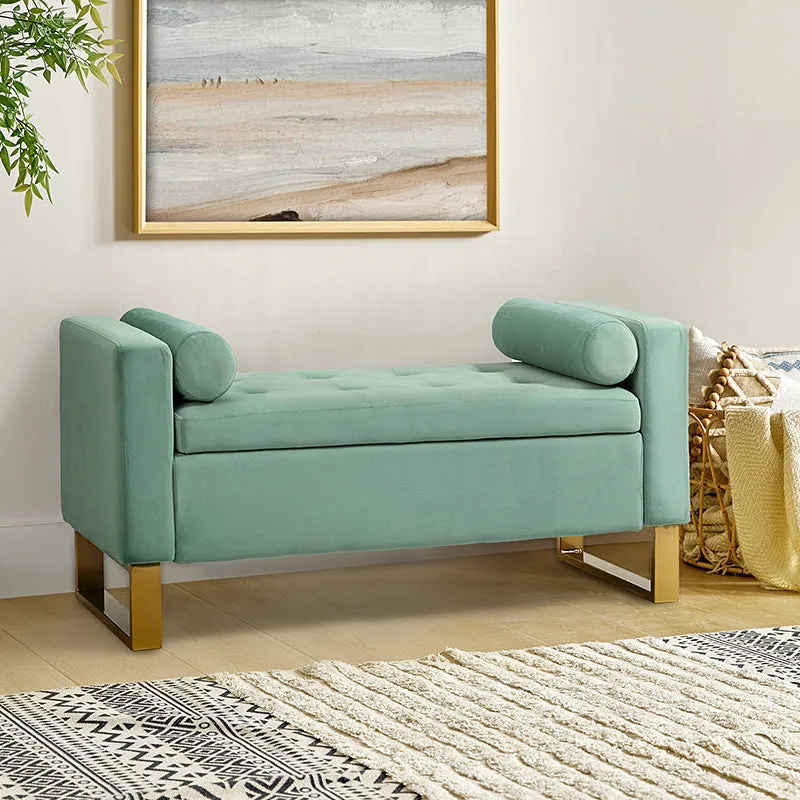 Sabina 50.4" Tufted Flip-Top Storage Bench for Stylish Interiors