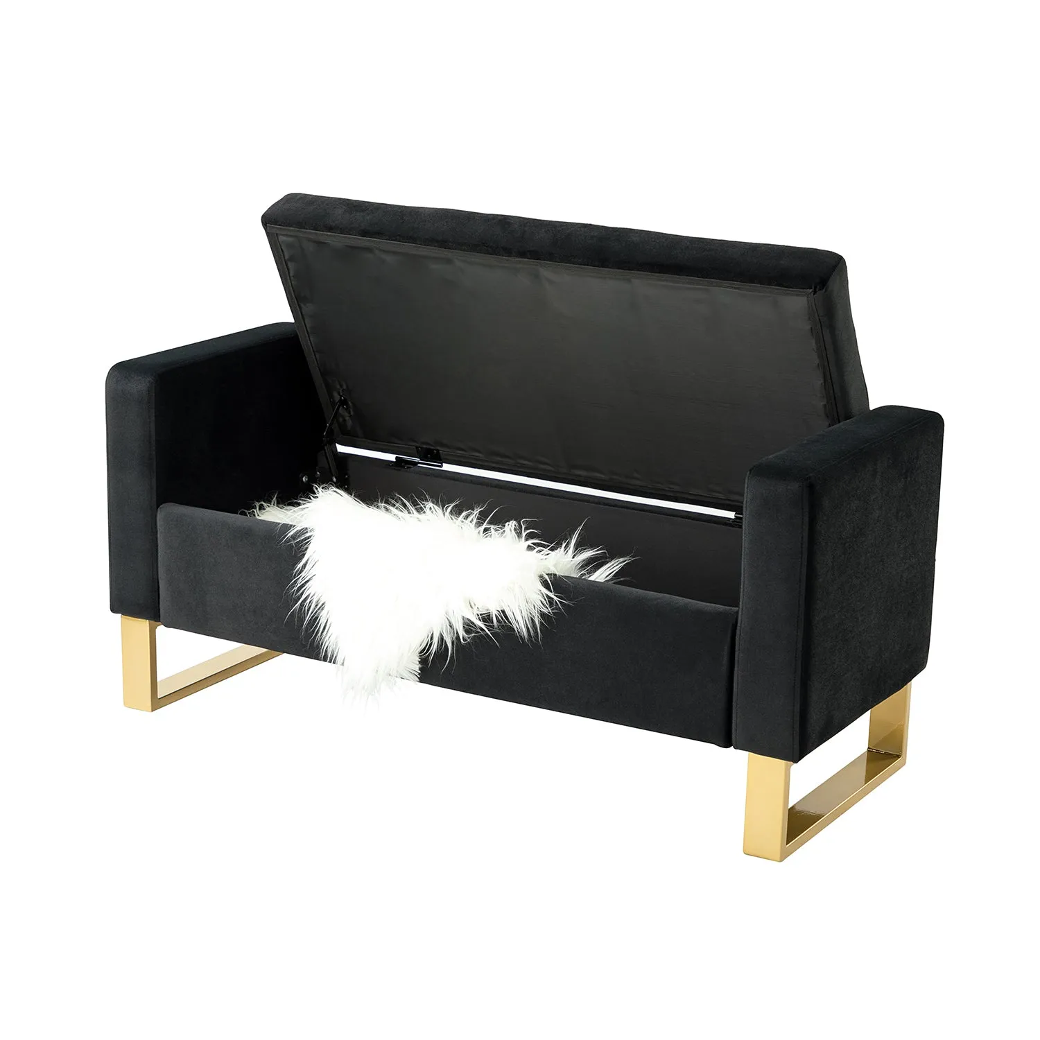 Sabina 50.4" Tufted Flip-Top Storage Bench for Stylish Interiors