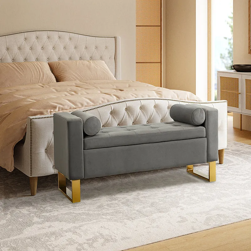 Sabina 50.4" Tufted Flip-Top Storage Bench for Stylish Interiors