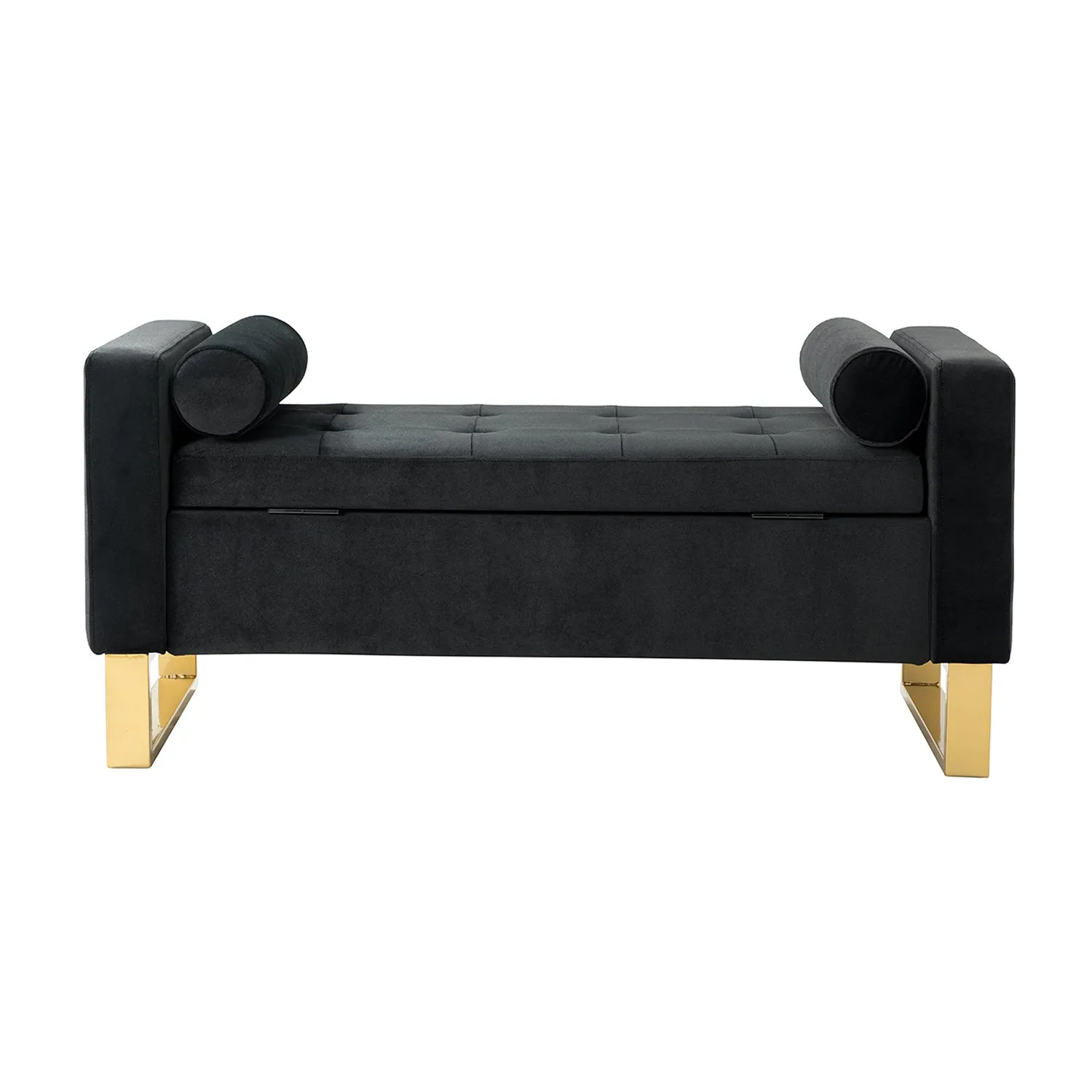 Sabina 50.4" Tufted Flip-Top Storage Bench for Stylish Interiors