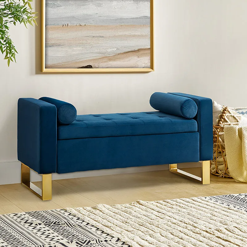 Sabina 50.4" Tufted Flip-Top Storage Bench for Stylish Interiors