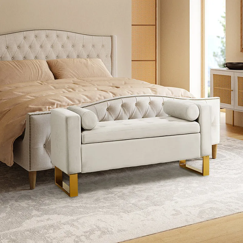 Sabina 50.4" Tufted Flip-Top Storage Bench for Stylish Interiors