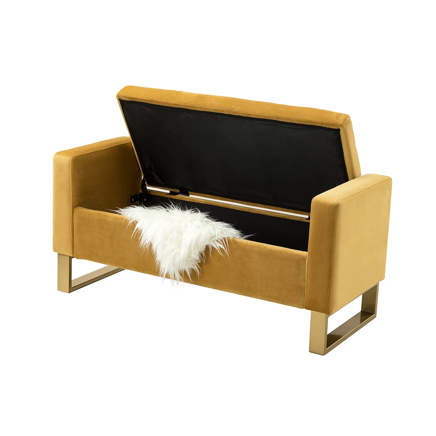 Sabina 50.4" Tufted Flip-Top Storage Bench for Stylish Interiors