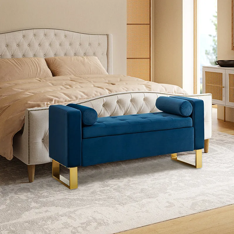 Sabina 50.4" Tufted Flip-Top Storage Bench for Stylish Interiors