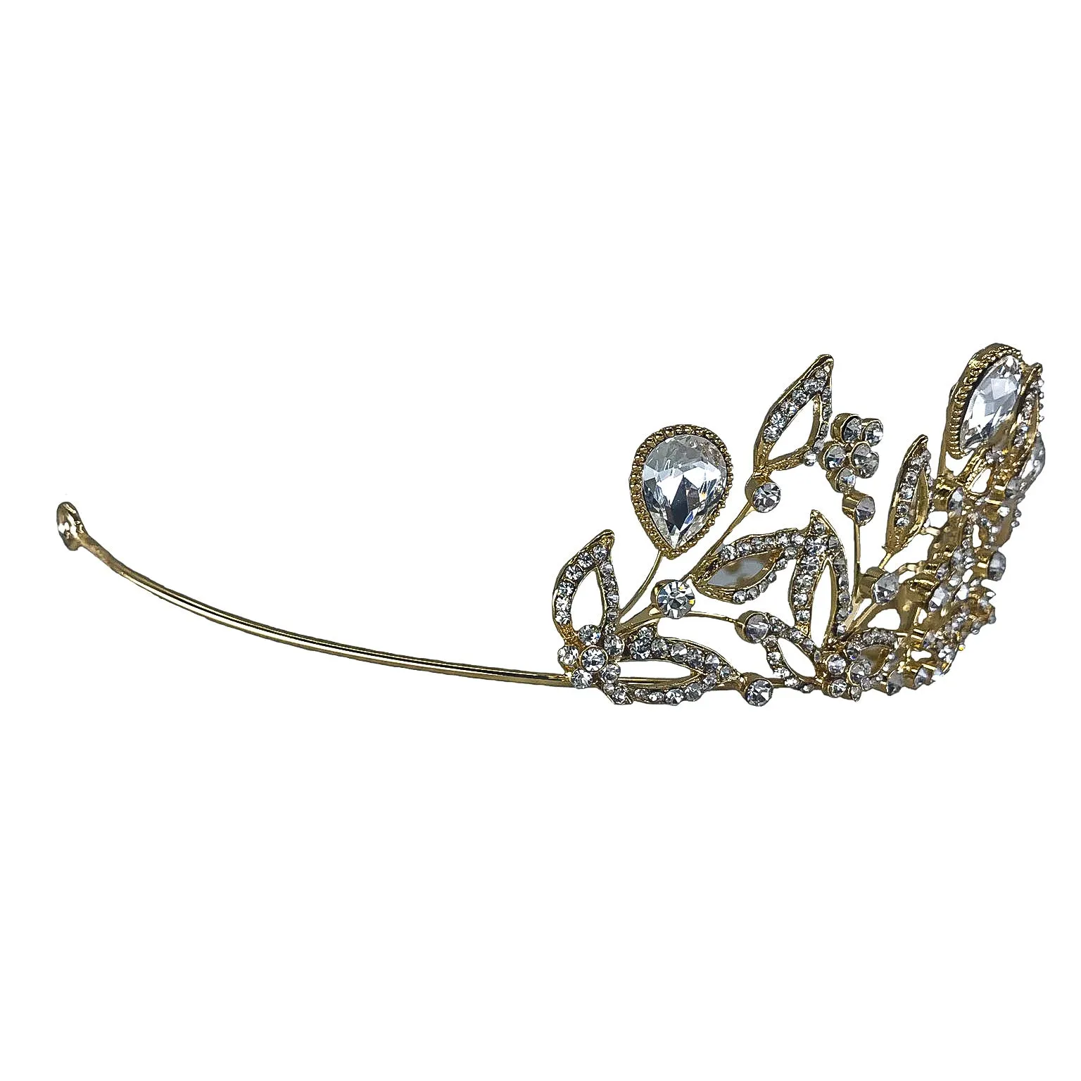 Sabrina Victorian Art Deco Crystal Gold Tiara