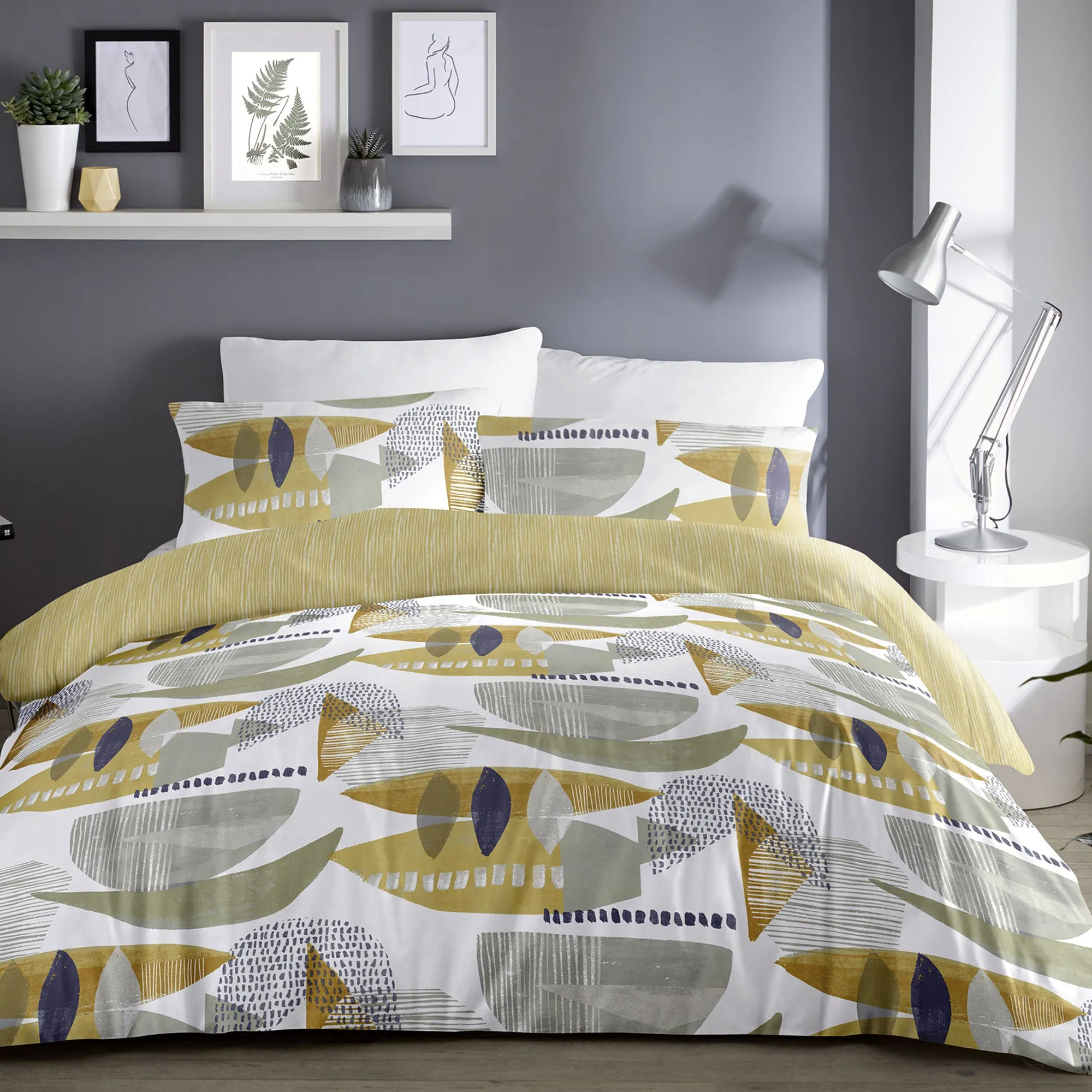 Saldana Duvet Cover Set by Dreams & Drapes in Ochre