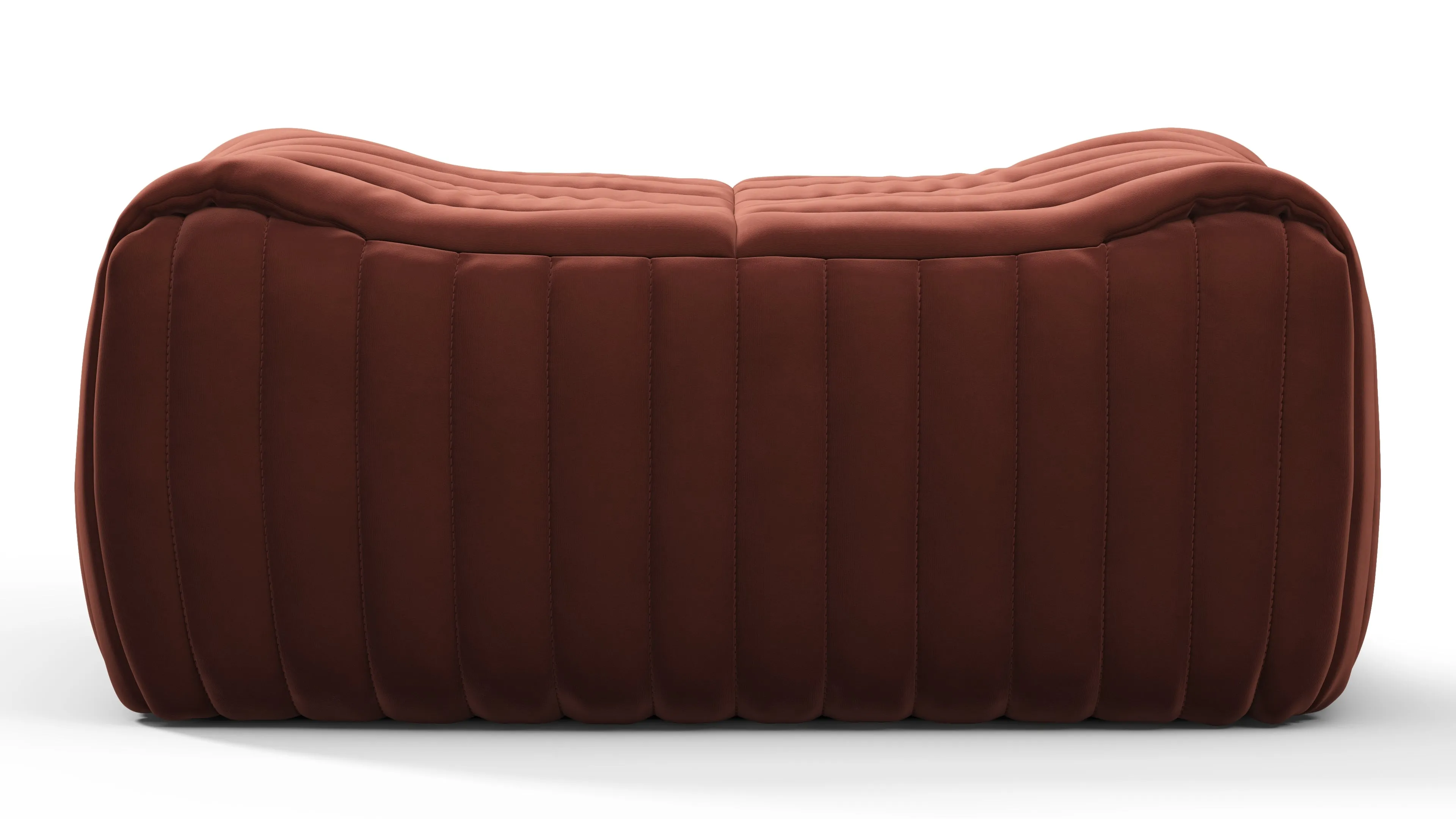 Sandra - Sandra Ottoman, Burgundy Velvet