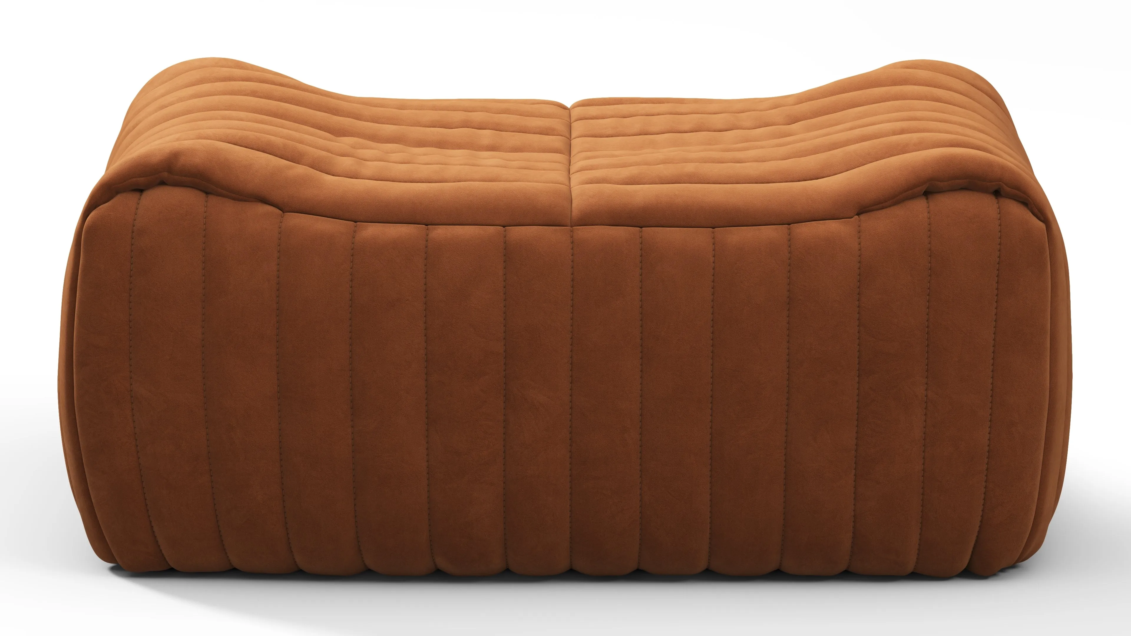 Sandra - Sandra Ottoman, Burnt Orange Vegan Suede