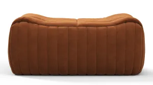 Sandra - Sandra Ottoman, Burnt Orange Vegan Suede