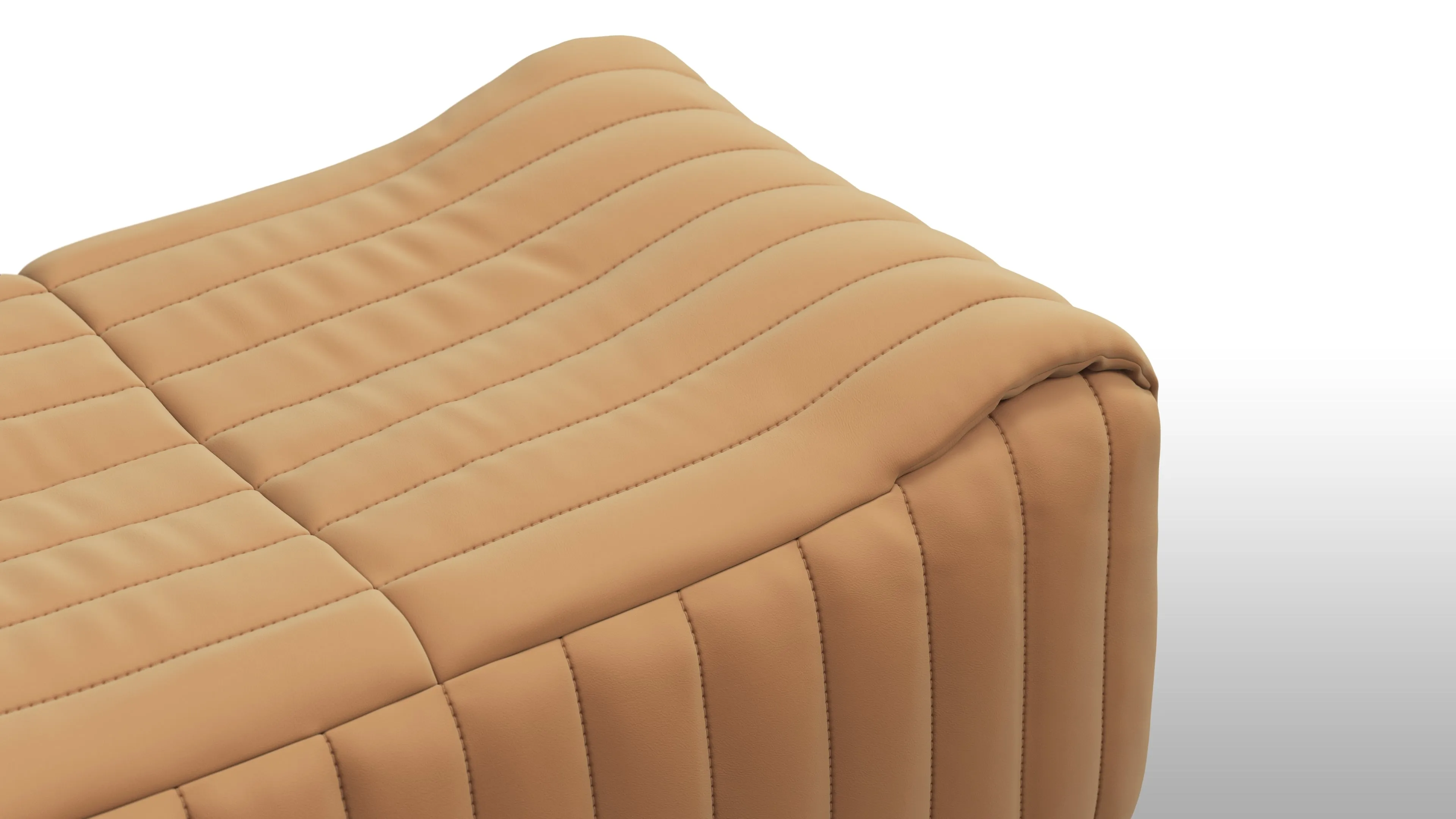 Sandra - Sandra Ottoman, Camel Premium Leather