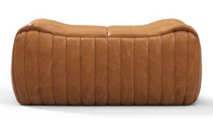 Sandra - Sandra Ottoman, Distressed Brown Premium Leather