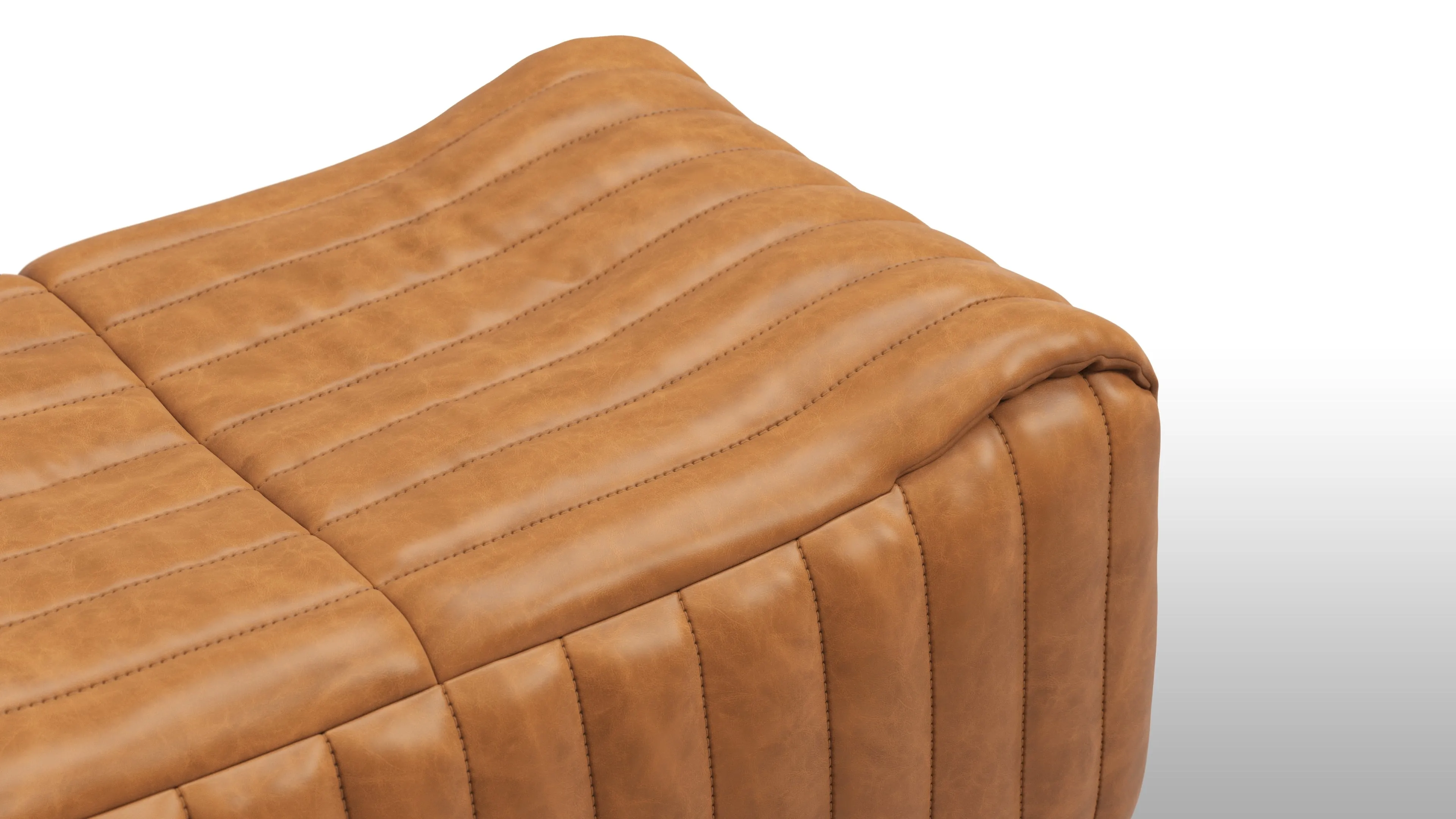 Sandra - Sandra Ottoman, Distressed Brown Premium Leather