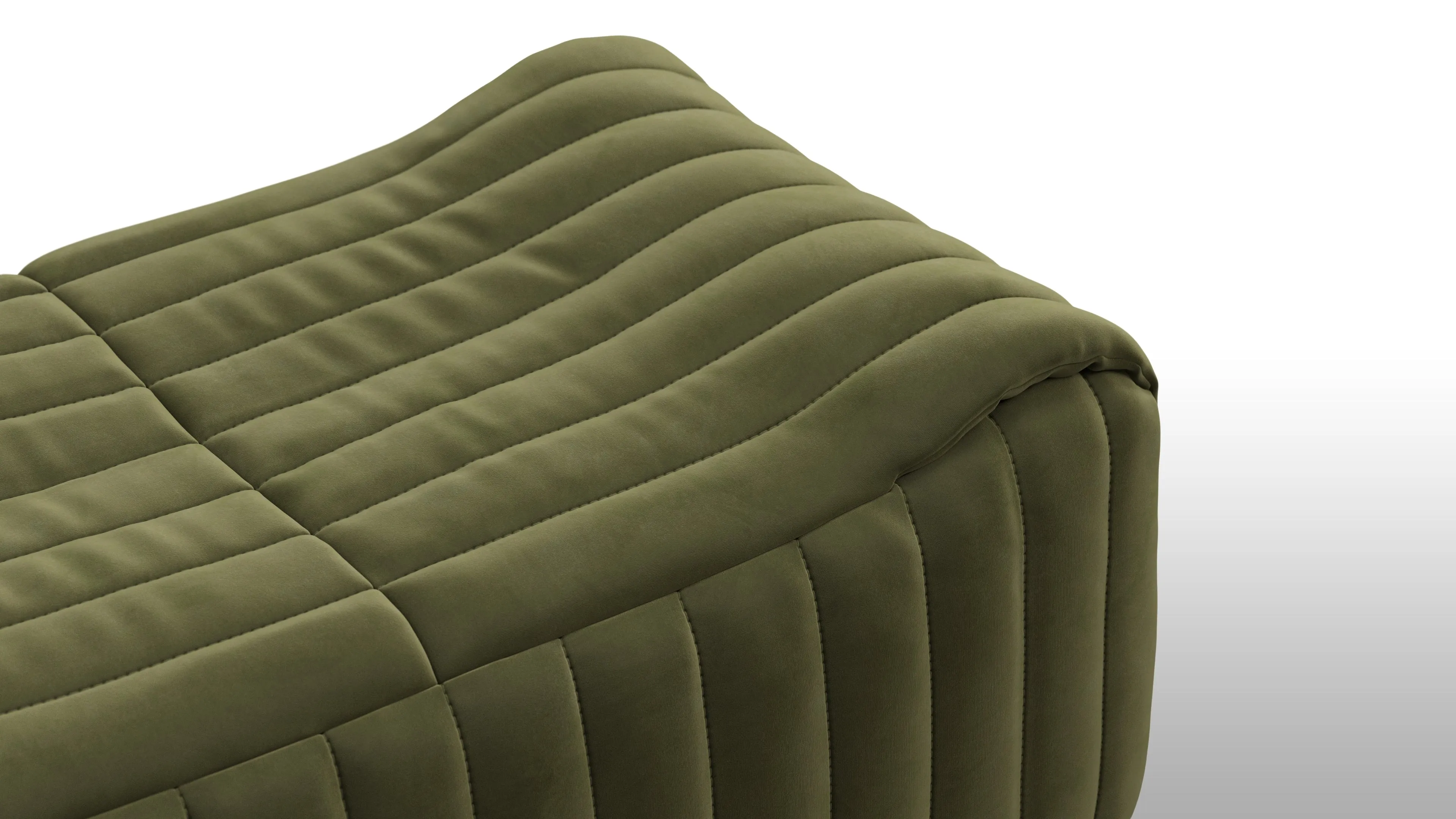 Sandra - Sandra Ottoman, Olive Green Velvet