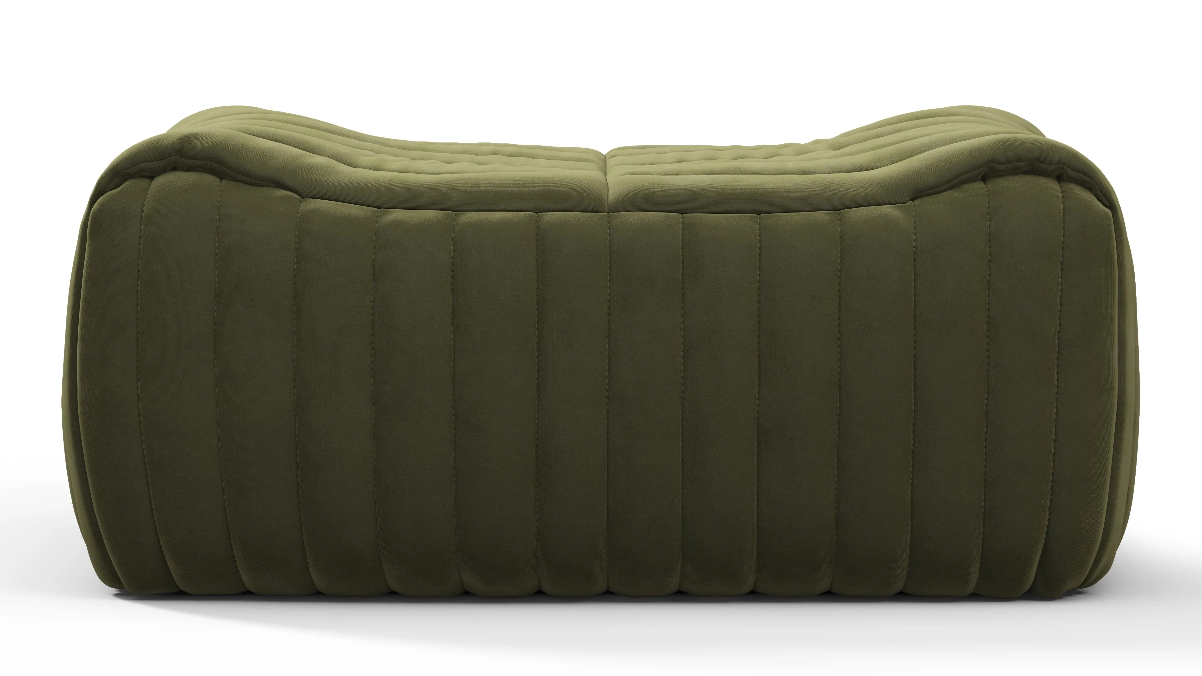 Sandra - Sandra Ottoman, Olive Green Velvet