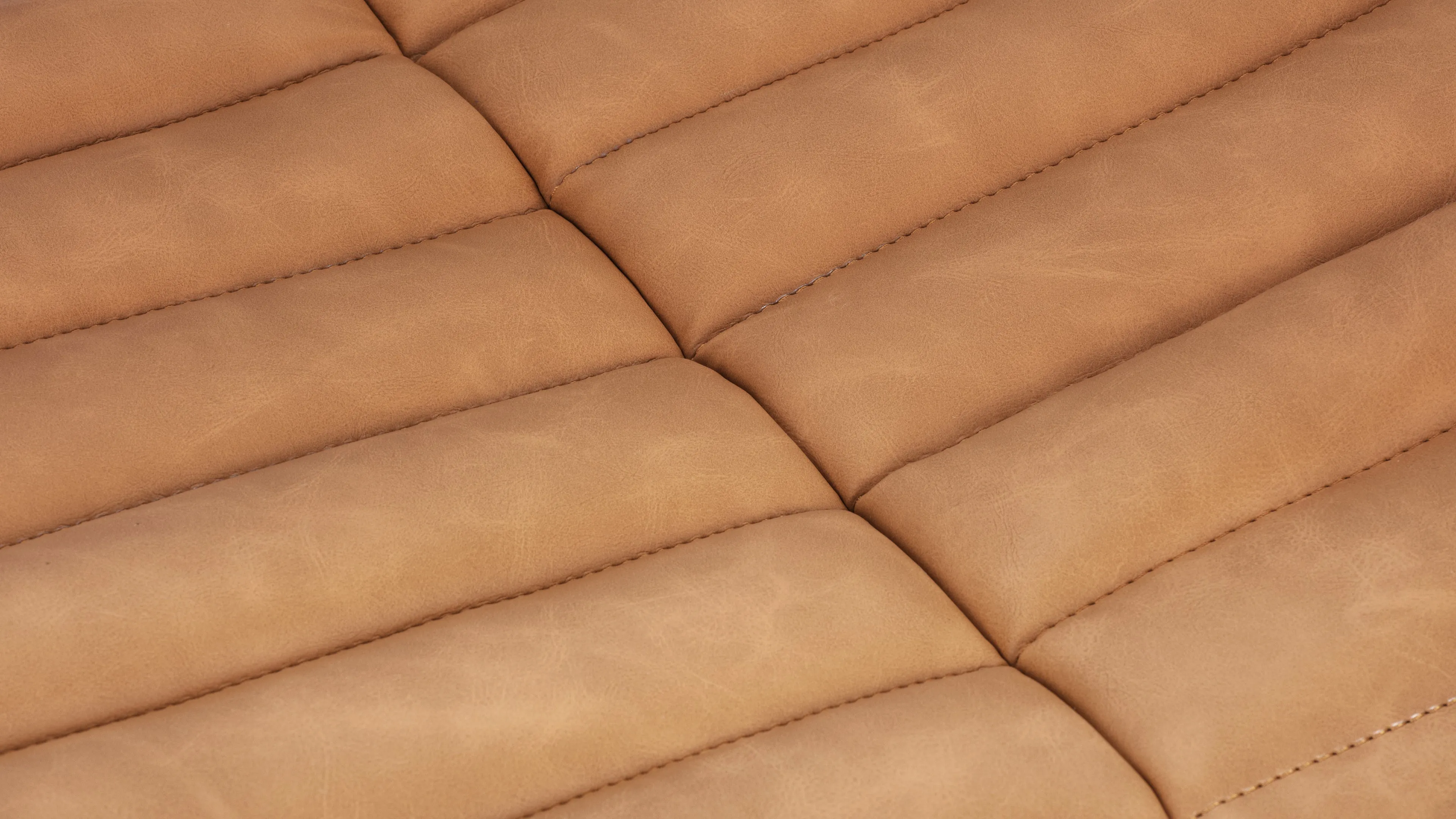 Sandra - Sandra Ottoman, Tan Vegan Leather