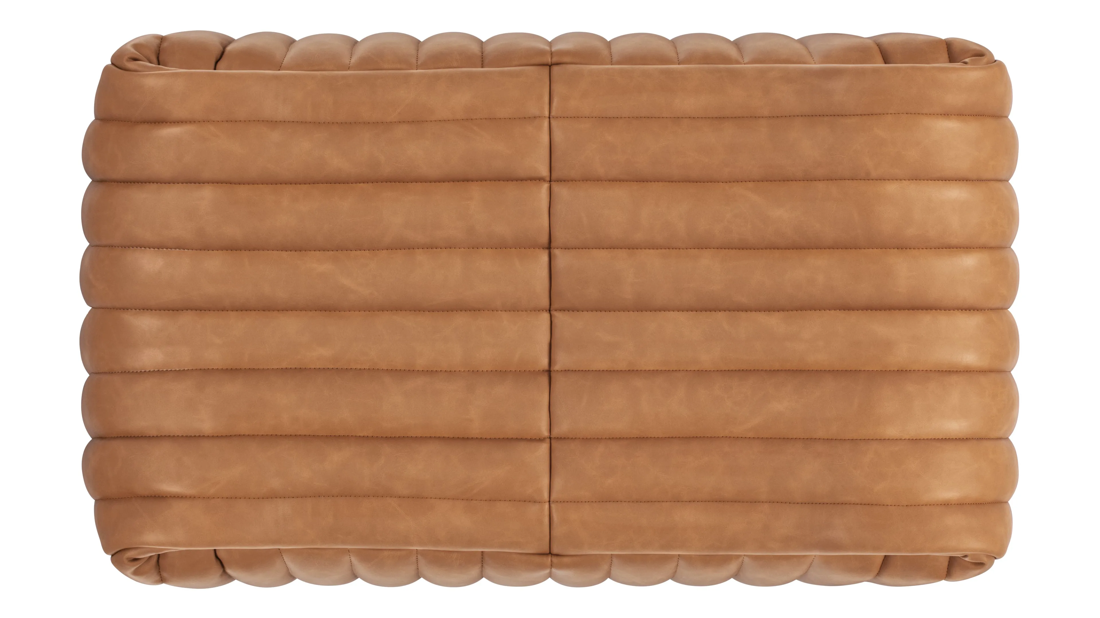 Sandra - Sandra Ottoman, Tan Vegan Leather